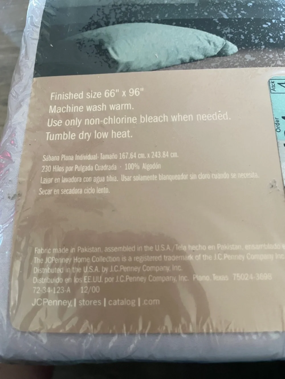 Vtg JCP Home collection 230 count soft lilac silky Sateen weave twin flat Sheet
